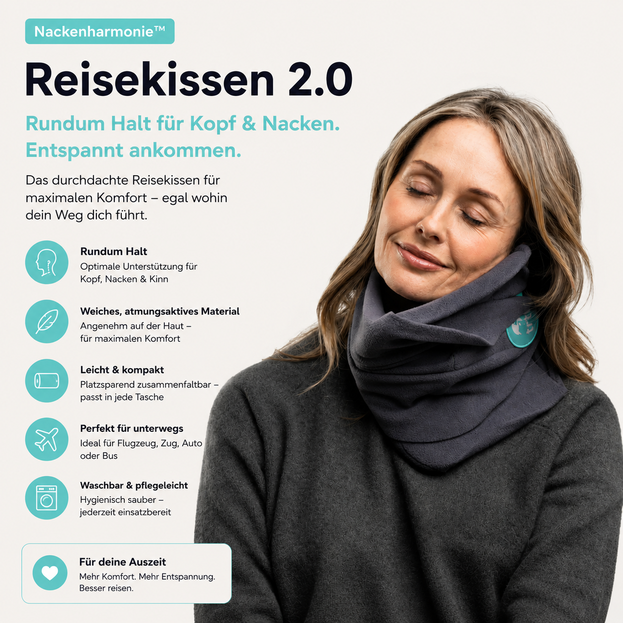 Nackenharmonie™ | Dein Reisekissen 2.0